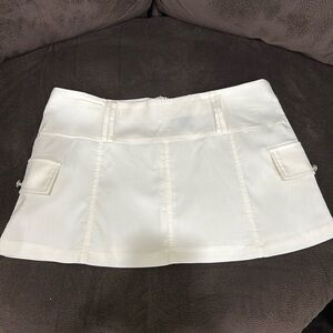 white mini skirt